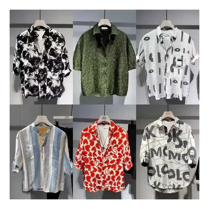 Hot Selling Custom Summer Beach Holiday Men's Short Sleeve Hawaiian Shirt Tropical Print Casual Button Down Aloha Shirt