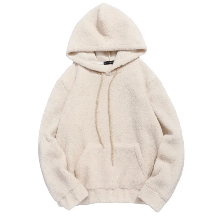 Custom Winter Men Faux Fur Hoodie Solid 