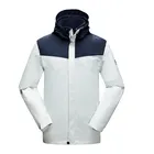Blue Jacket WHITE And BLUE Men's Winter Hooded Jacket The Two-piece Set Is Detachable And Thickened With Fleece