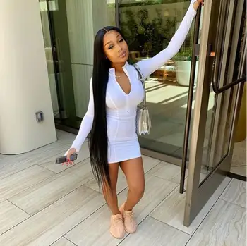 2022 spring white casual dresses sexy elegant summer long sleeve bodycon dress for women clothes