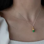 Jade Pendant 18K Gold Plated Sterling Silver Genuine Jade Church Pendant