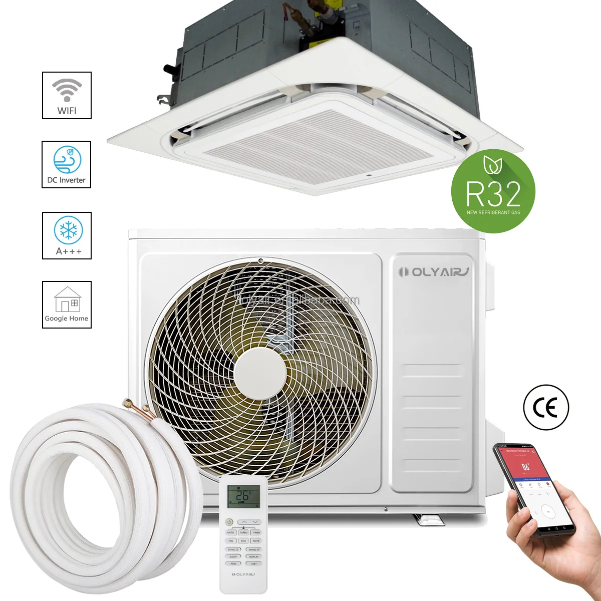 Olyair Central Air Conditioner, Ceiling, 8-Way, 360, Inverter - detail 2