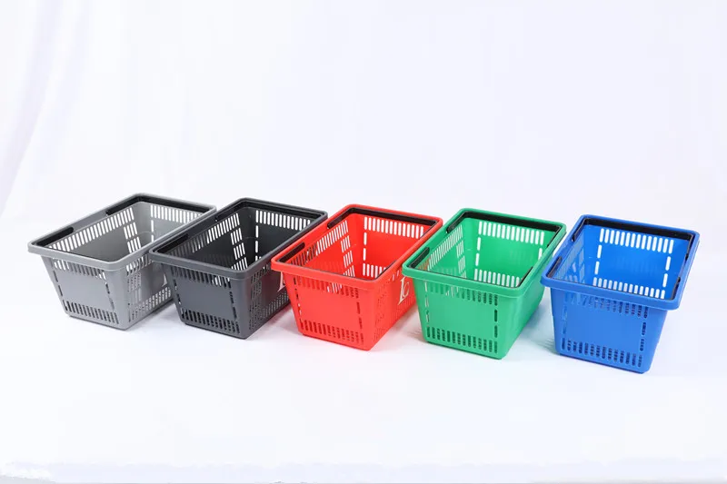 Multifunction Eco-friendly Customized Supermarket Grocery PP Plastic Mesh Storage Basket with Handle factory