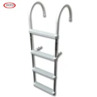 Marine FOYO Brand Marine Aluminum 4 Steps Folding Ladders Hook Aluminum
