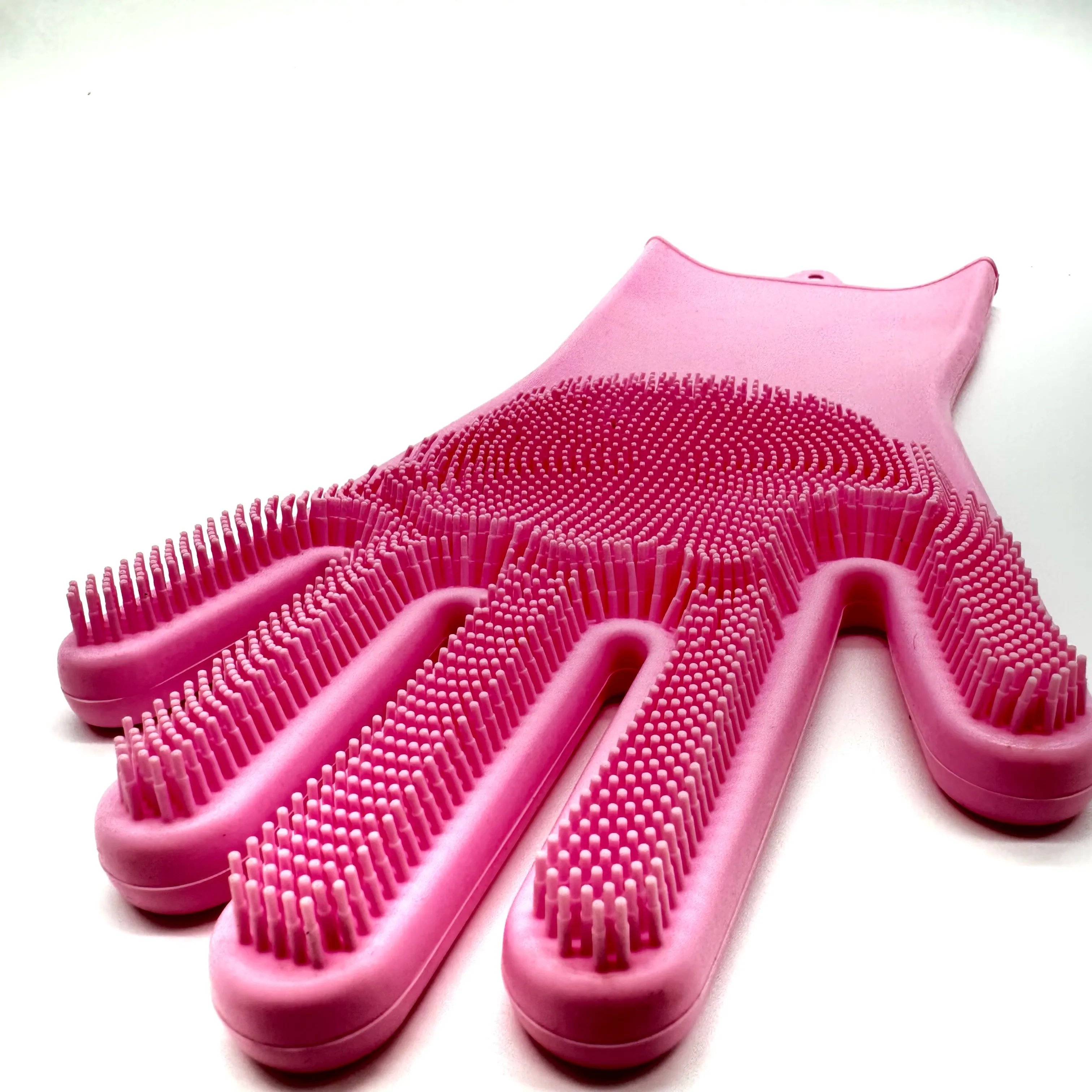 Reusable Medium Thickness Silicone Scrubber Gloves Cleaning Brush Heat Resistant Wash Dish Gloves manufacture