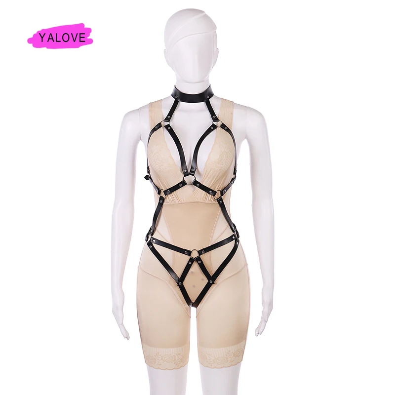 Yalove Womens Sexy Jumpsuit Fun Sex Products Husband And Wife Bar Party Performance Clothes Hollow Out Bondage Clothes