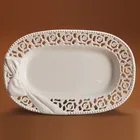 Plates High Quality Hotel Dinnerware Plates Unique Hollow Design Banquet Western Steak Serving Plates