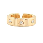 Wedding Band Rings Rings 14 Carat Gold Starburst Engagement Wedding Band Women Finger Cuff Adjustable Rings