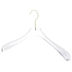 Coat Hanger Hook Coat Hanger Elegant Wide Shoulder Acrylic Men Coat Clothes Hanger Clear Crystal With Hook