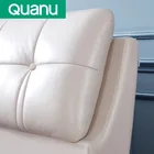 105135 QUANU Bedroom Wooden PU Luxury King Size Upholstered Leather Bed Frame