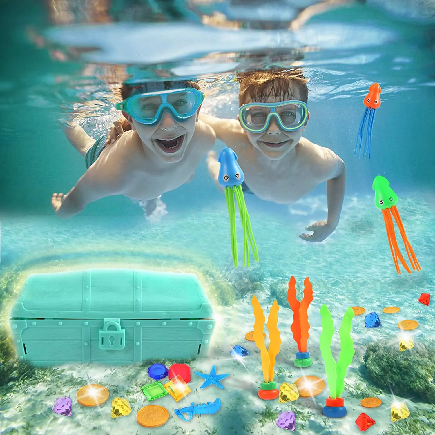 Factory Direct Sale Underwater Swimming Pool Diving Toy Dolphin Diamond