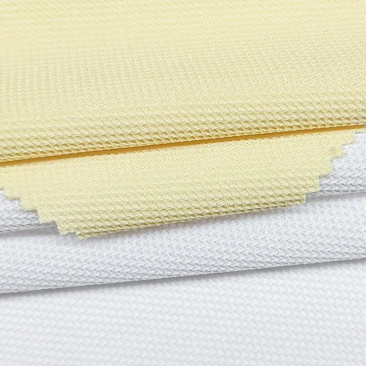 Quick Dry Solid Knitted Eyelet Fabric 100% Polyester Material Bird Eye Fabric for Sportswear manufacture