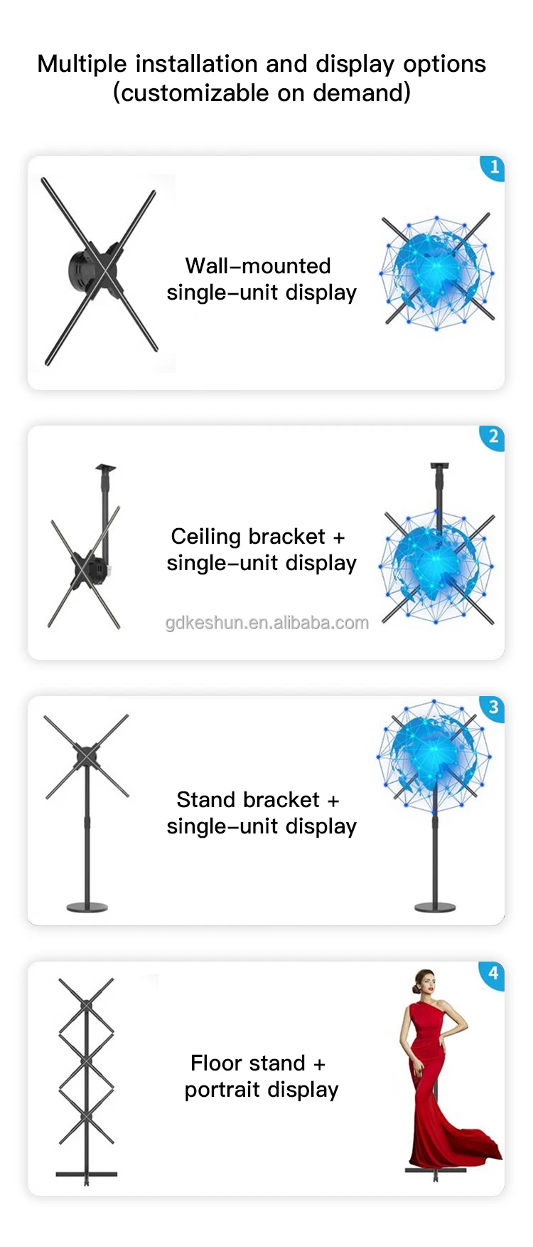 Advertising Equipment Led Fan, 3D, Wall - detail 12