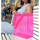 Handbag Pvc Pvc Custom Women Clear Beach Handbag Girls Transparent Neon Shopping PVC Bag Tote