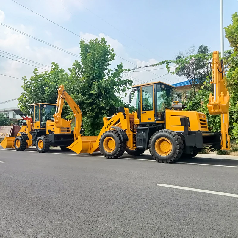 2024 High Quality Backhoe Loader 0.6ton 1ton 1.8ton 2 Ton Wheeled Type Backhoe Loader Excavator for Sale