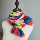 Lady Scarves Good Quality Promotional Fashion Colorful Printing Lady Square Scarf Polyester Scarf