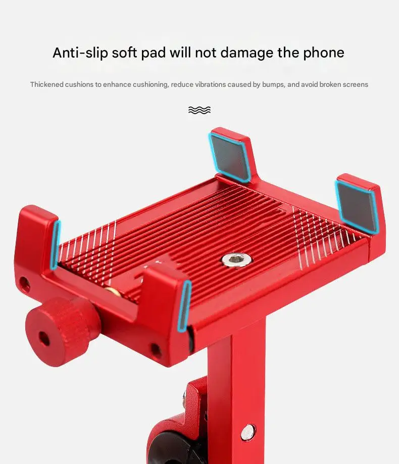 High Stability Aluminum Alloy Bike Mount Bike Mount Brackets Motorcycle Cell Phone Holder Rack
