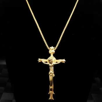 Beiyan jewelry best selling products fashion 18k gold plated stainless steel Jesus cross pendant