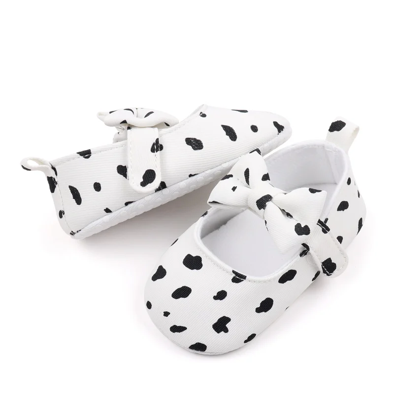 New Cotton Bow Princess Single Shoes for Baby Girls Solid Color Leopard Print Decorative Toddler Shoes manufacture
