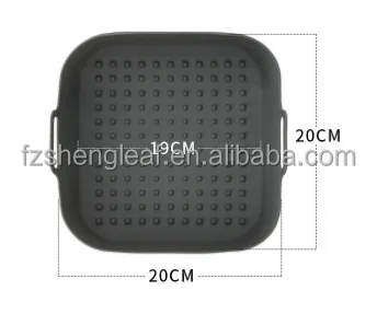 product reusable square silicone air fryer liners 15mm thick eco friendly food grade novelty design pot replacement baking dishes pans-6