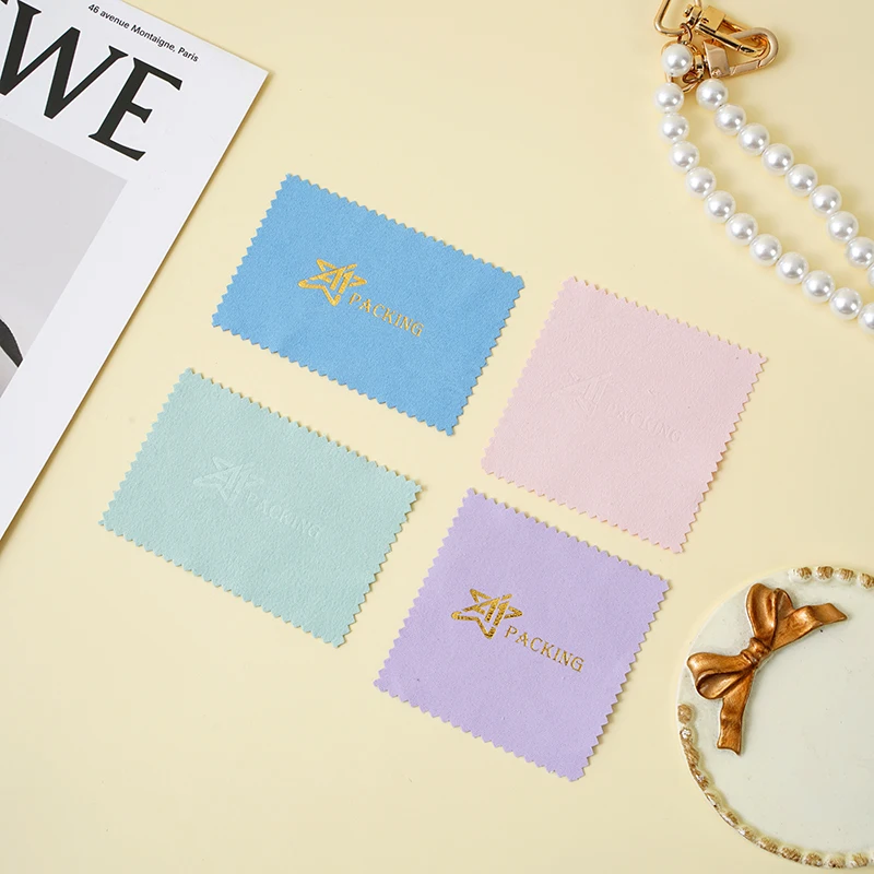 Soft jewelry cleaning cloth Velvet cloth gently polishing silver jewelry