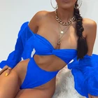 Bikini Bikinis Women Swimwear Julysand Womens Off Shoulder Long Sleeve Bikini Woman Bikinis Young Sexy Swimwear
