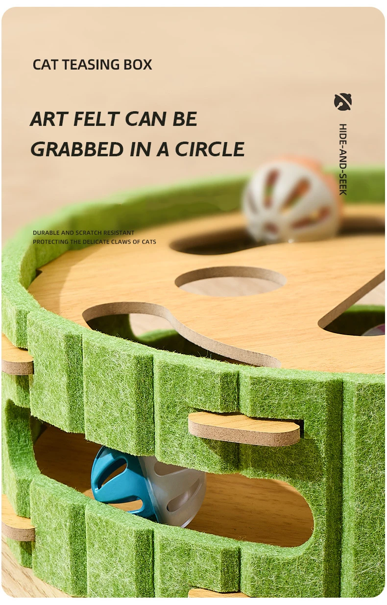 New Hot Selling Cat Scratching Board Toys with Cat-teasing Sticks Wear-resistant Turntable Cat Toys Relieve Boring Pet Products details