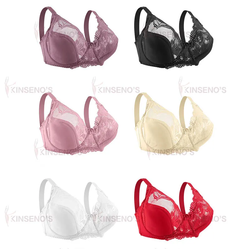 plus size thin cup lace bra