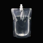 2 Spout Bag With Spout Resealable 2 Liter 5 Liter 10 Liter Clear Plastic Drinking Spout Pouches Water Bag With Spout