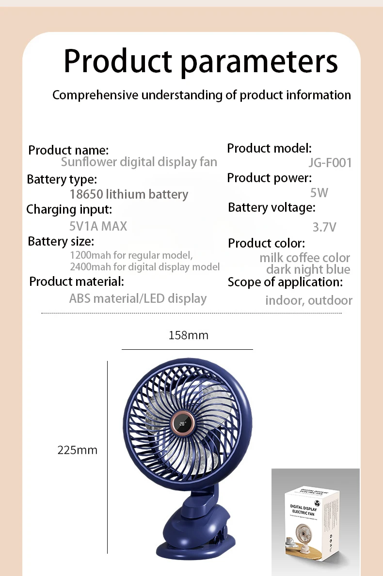 Control Portable Mini Fan, 2400mah, 5V, 5W - detail 30