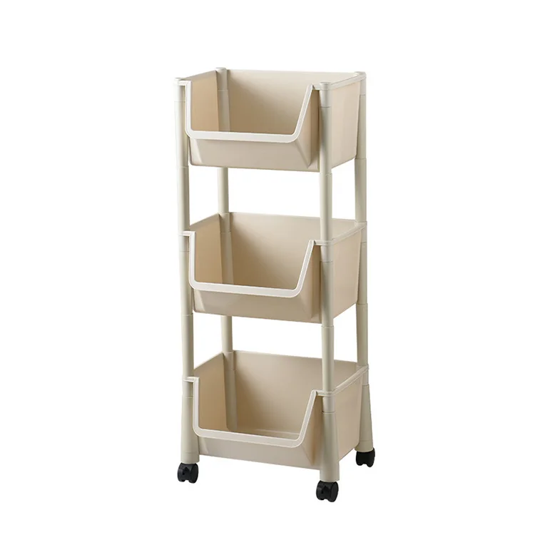 Cheap 4 tiers storage trolley  modern bath room living room storage holders & racks  baby snacks toys storage rack without lid