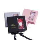 Flower Box Box Roses CyGedin Custom Logo Luxury Cardboard Flower Box With Ribbon Rose