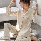 Sleep Ladies 2020 Custom Winter Plain Viscose Jersey Sleep Wear Set Cotton Casual Homewear Wholesale Ladies Pajamas