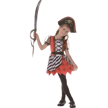 Cool Girls Pirate Dress Halloween halloween Party Cosplay Classical Pirate Costume for Kids