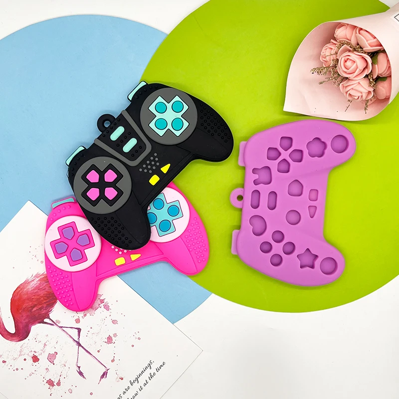 OEM & ODM New Gamepad Silicone Teether Customized Gamepad Teether Wholesale Game Controller Teether