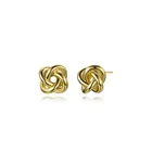 Studs KE42C Statement Gold Plated Fashion Women Jewelry Exquisite Earrings Simple Knot Flower Studs Earrings