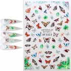 Sticker Nail Wholesale Sticker 3D Waterproof Tape Back Glue Flowers Butterfly Nail Decal Sticker Hot Sell Nail Art