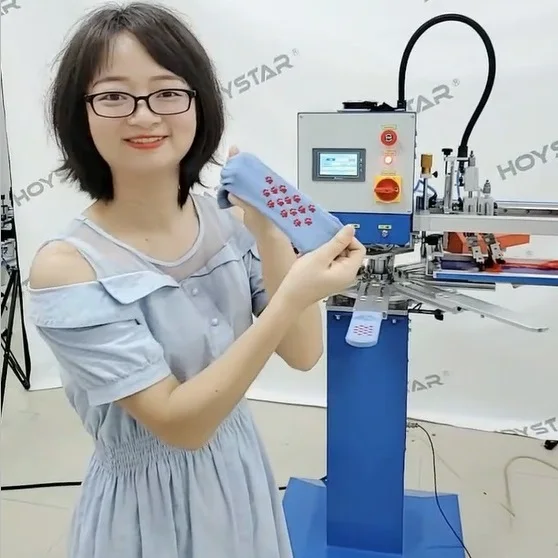 anti slip corap baski makinesi screen printing machine