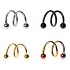 Piercing Stainless Steel Sets Double Ball Spiral Wrap Arround Barbell Piercing Earrings