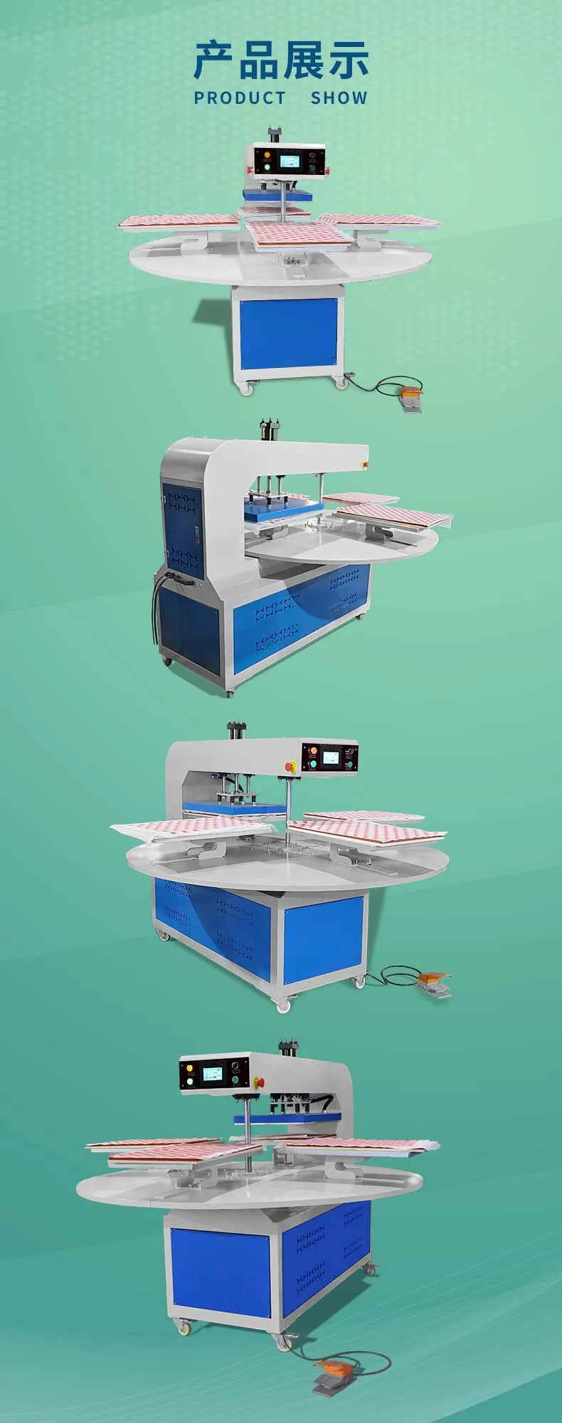 product factory sale cloths textiles heat transfer pneumatic 4060cm 4 station 1 head fully automatic heat press machine-8
