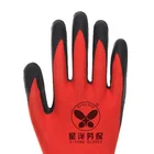 Latex Latex 13G Polyester Liner With Latex Palm Coated Crinkle Finished Work Latex Safety Gloves