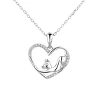 925 Sterling Silver Rose Yaeno Jewelry 925 Sterling Silver Stylish Heart-shaped Rose Design Pendant Necklace For Girls