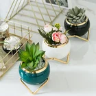 Plant Flower Pot Simple Creative Outdoor Garden Flower Pots With Metal Base For Home And Garden
