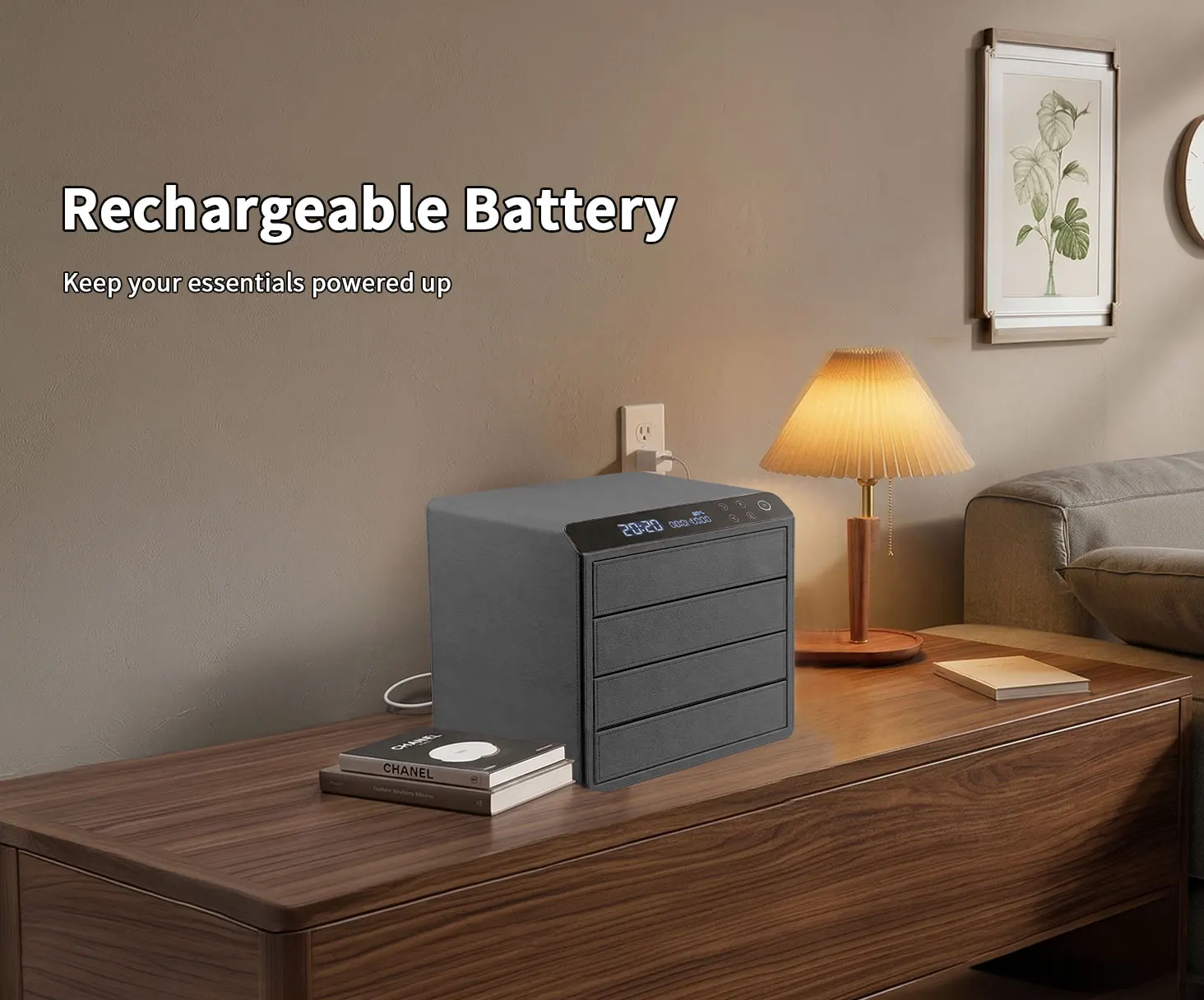 dr 1274 ft ceqsafe smart hot selling luxury leather 4 drawers jewelry safe box home intelligent fingerprint wifi all steel anti theft safe-9