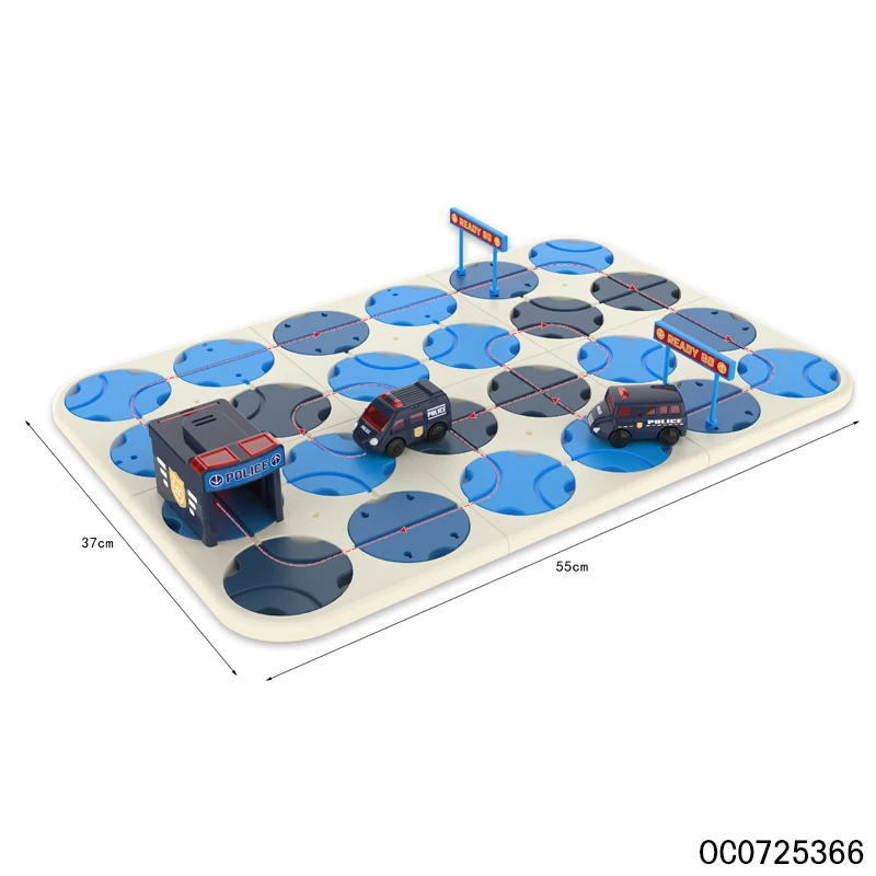 Musical battery maze game puzzle track cars with police car toy for kids