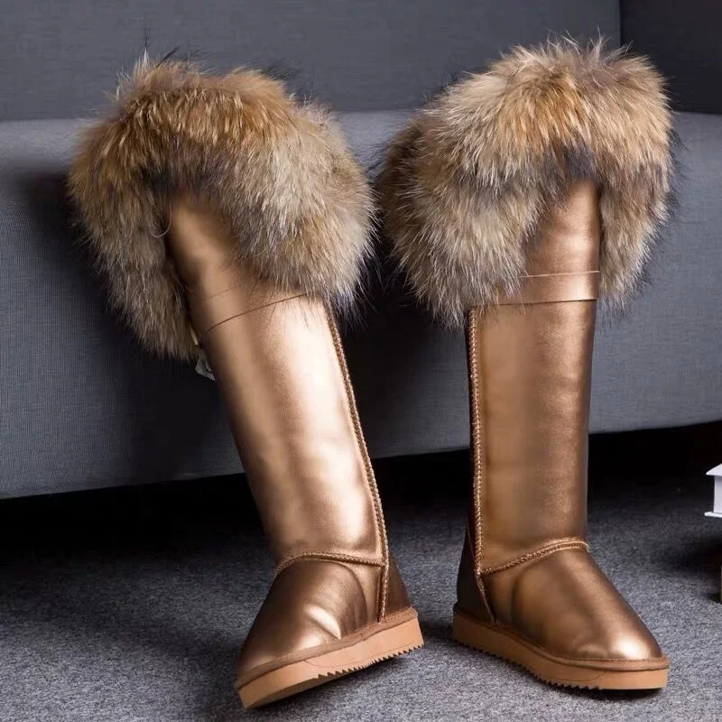 sheepskin thigh boots