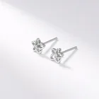 Stone Earrings S925 Sterling Silver Small Petal Zircon Stone Female Sweet Ear Stall Source Earrings Fashion Jewelry