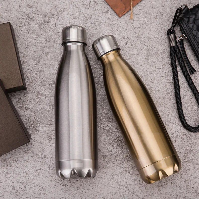 OEM  small mouth shaped 17oz reusable metal sports insulated stainless steel double walled drinking water bottle