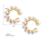 Clip Earring 18k Gold Plated C-shaped Pearls Ear Clip Earring For Women