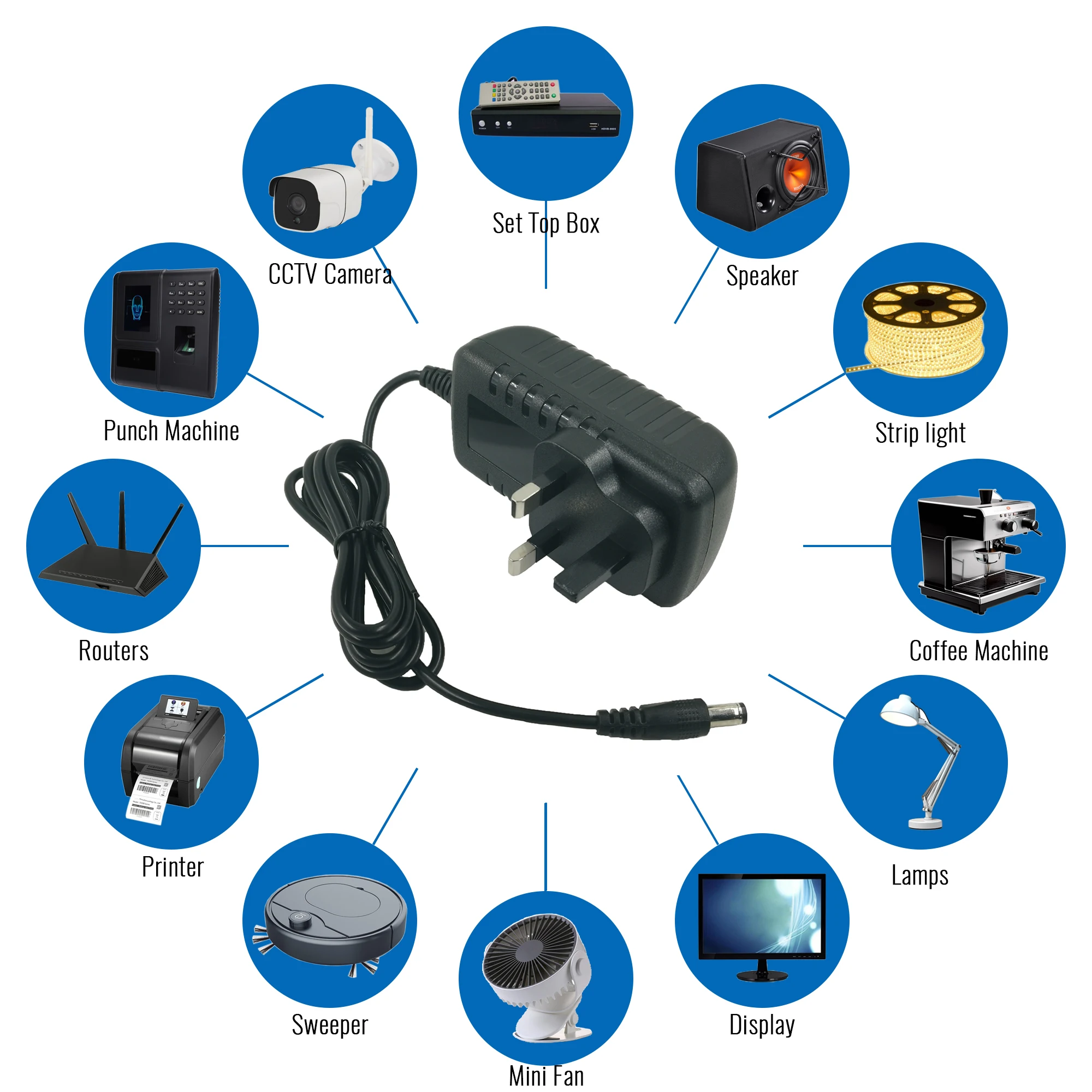 product 30v 12a plug in connection power adapter with dc output for various devices-5